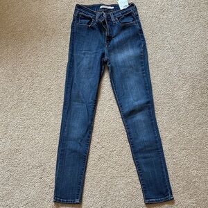 Levi's Dark Blue Women's 727 High Rise Skinny Jeans